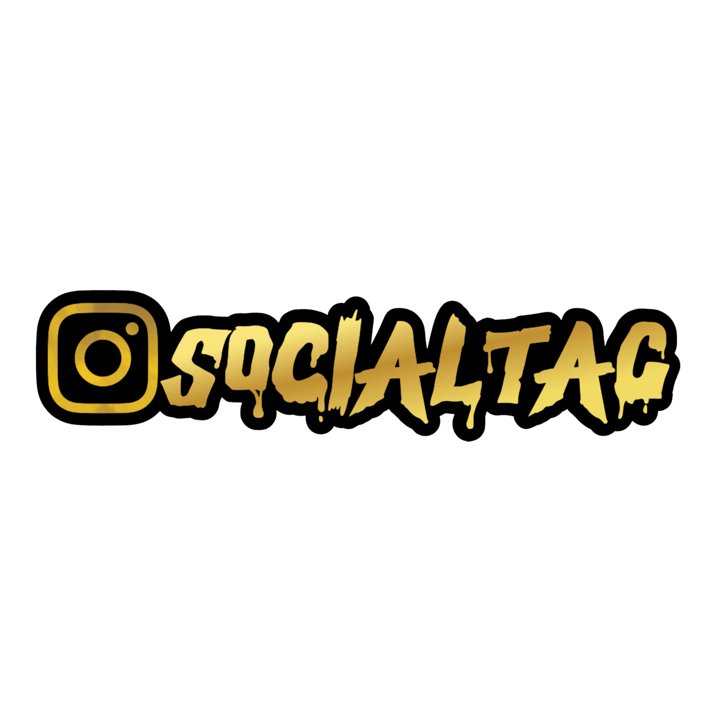 social tag, instagram, metallic gold folie