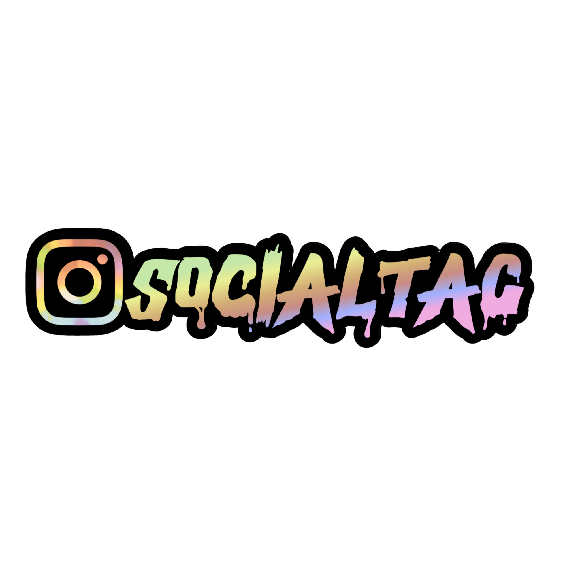 social tag, instagram, holografisk folie