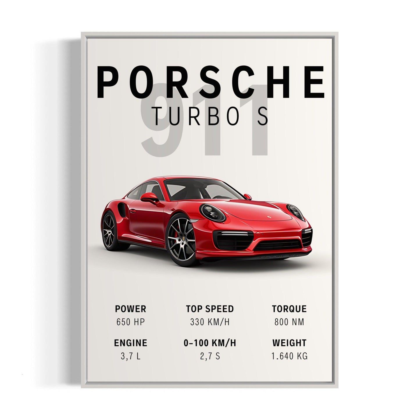 Bilplakat - Porsche 911 Turbo S