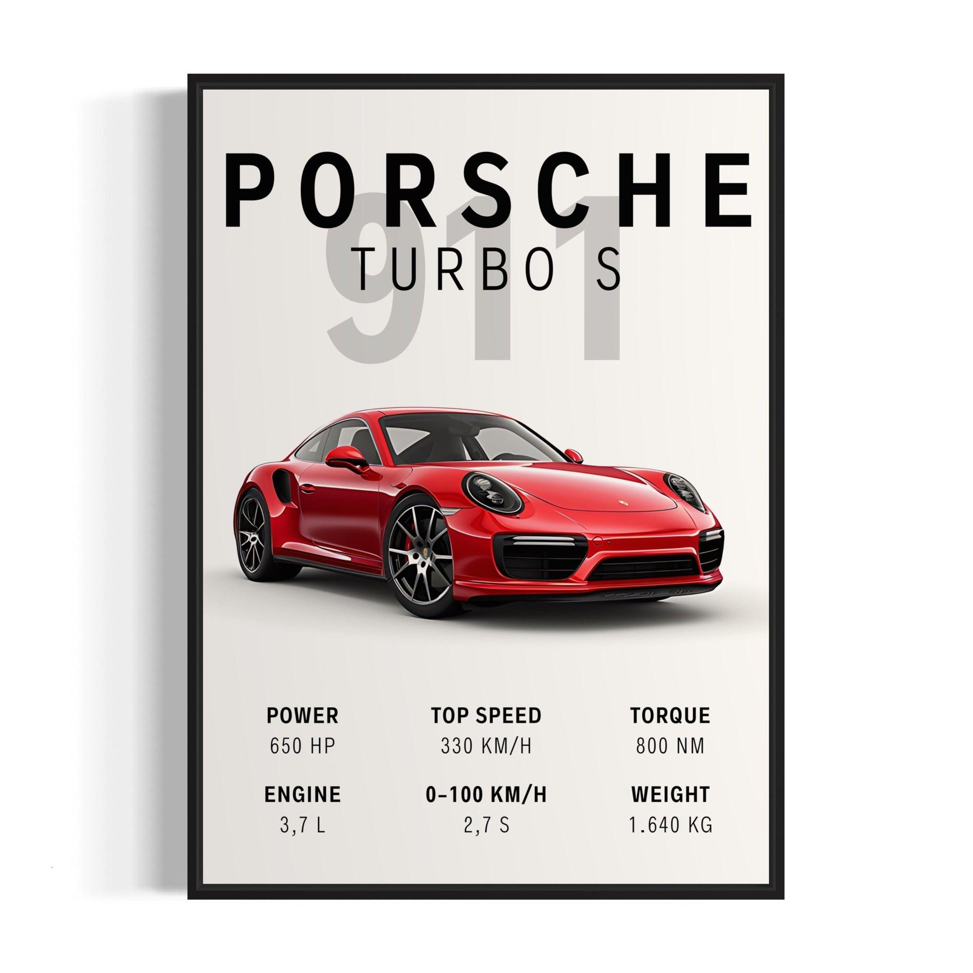 Bilplakat - Porsche 911 Turbo S