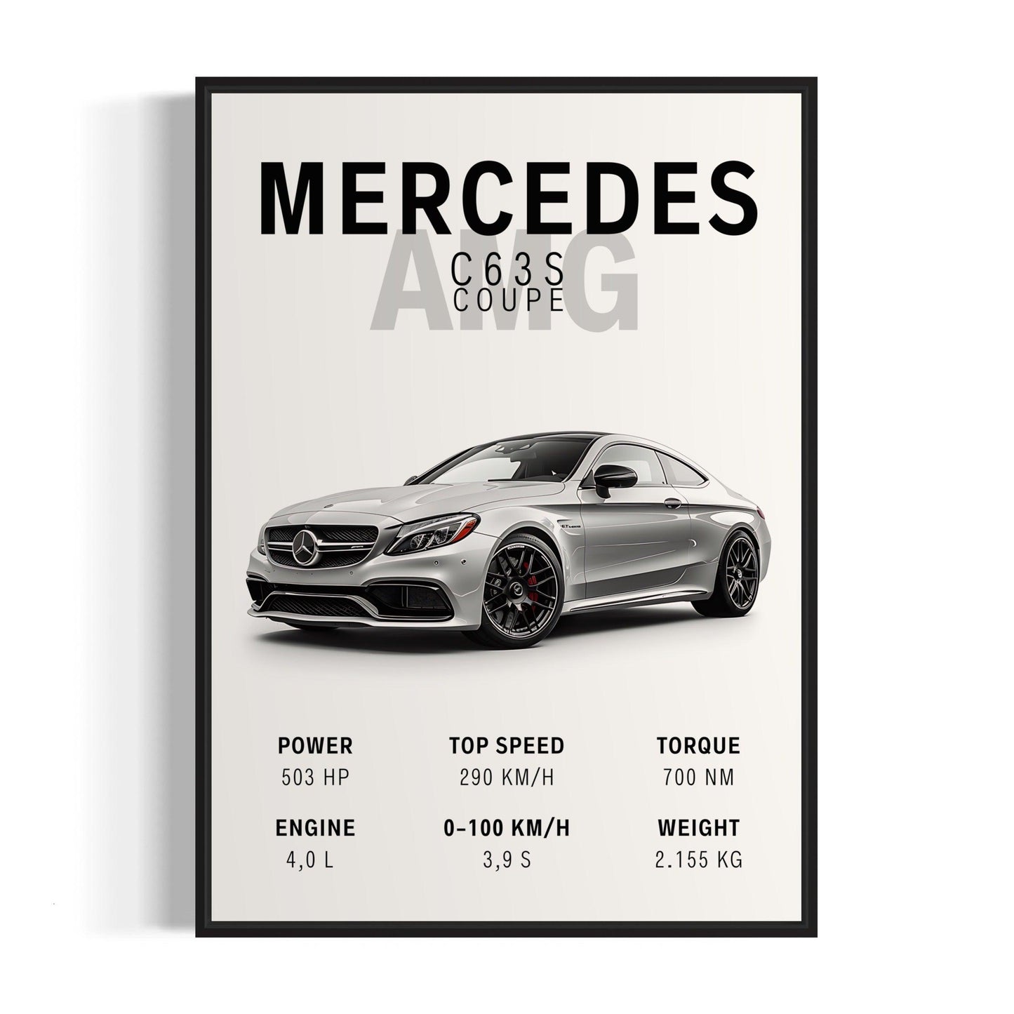 Bilplakat - Mercedes-Benz AMG C63s Coupe