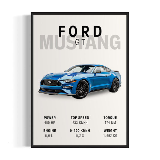 Bilplakat - Ford Mustang GT