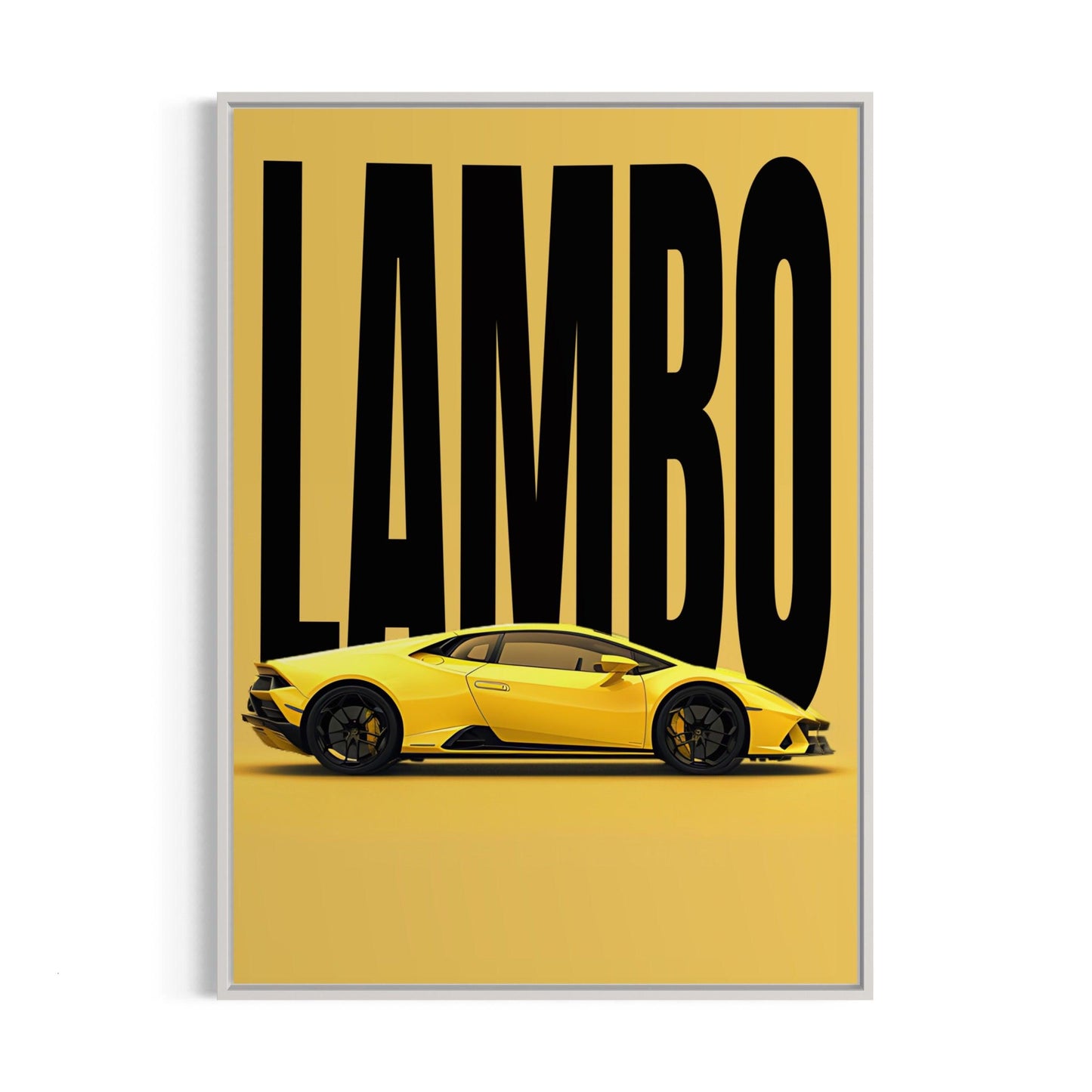 Bilplakat - Lamborghini i Gul