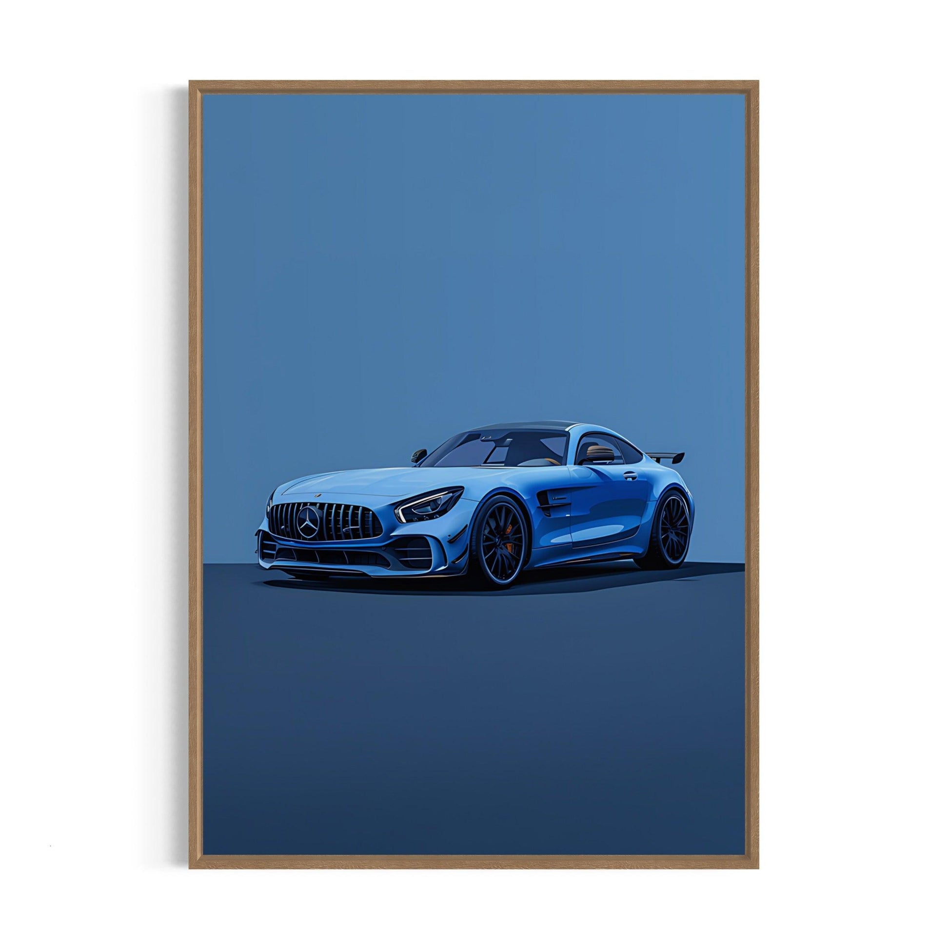 Bilplakat - Mercedes - træ ramme