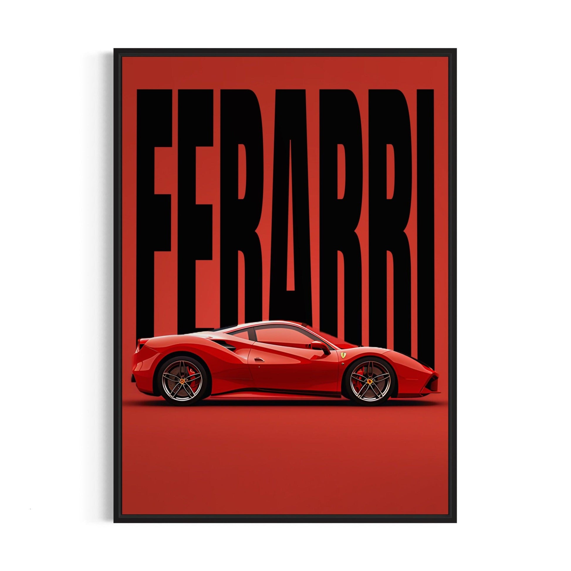 Bilplakat - Ferarri i Rød