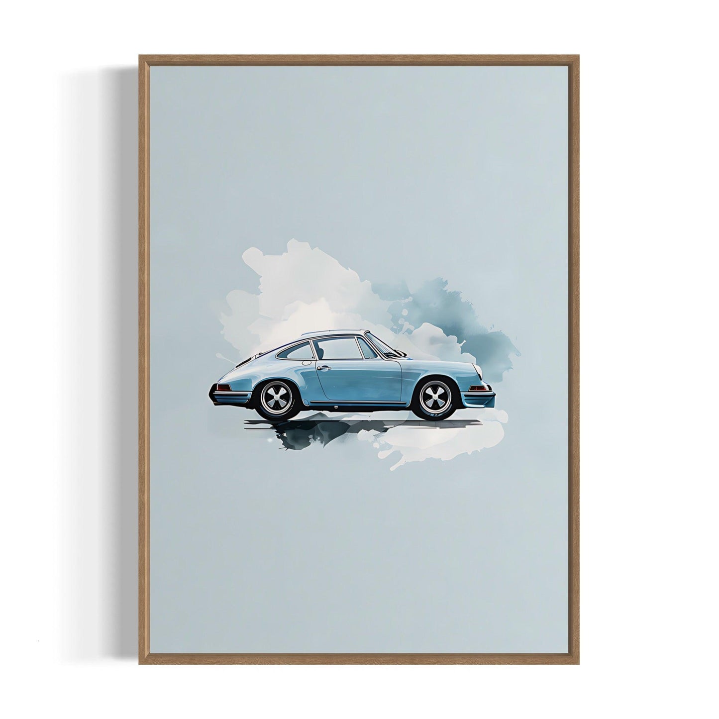 Bilplakat - Porsche - træ ramme