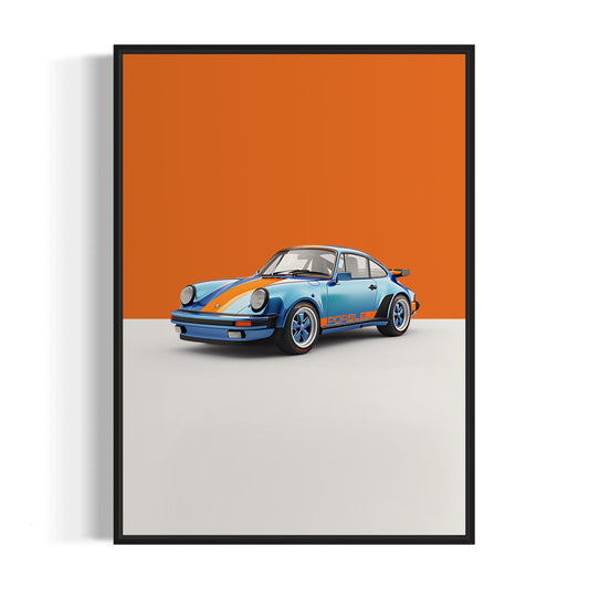 Bilplakat - Porsche - sort ramme