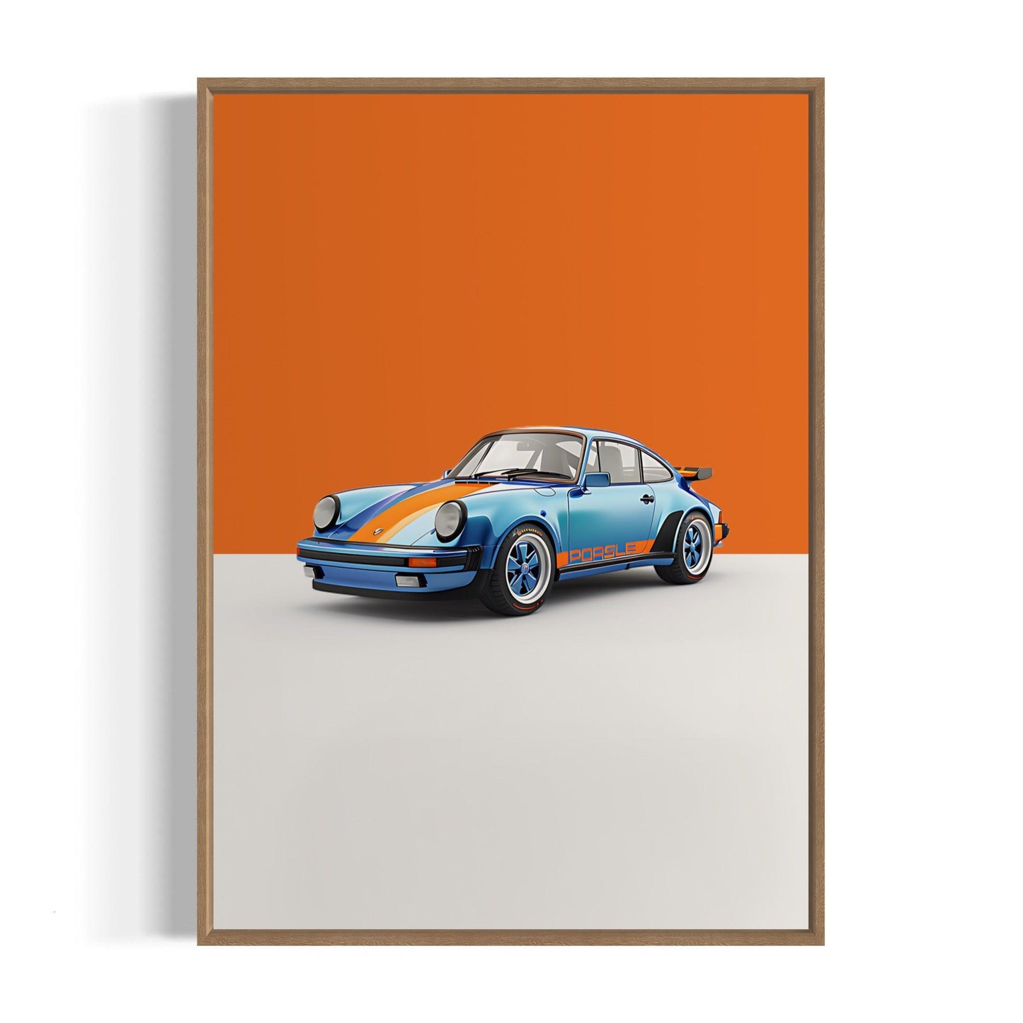 Bilplakat - Porsche - træ ramme