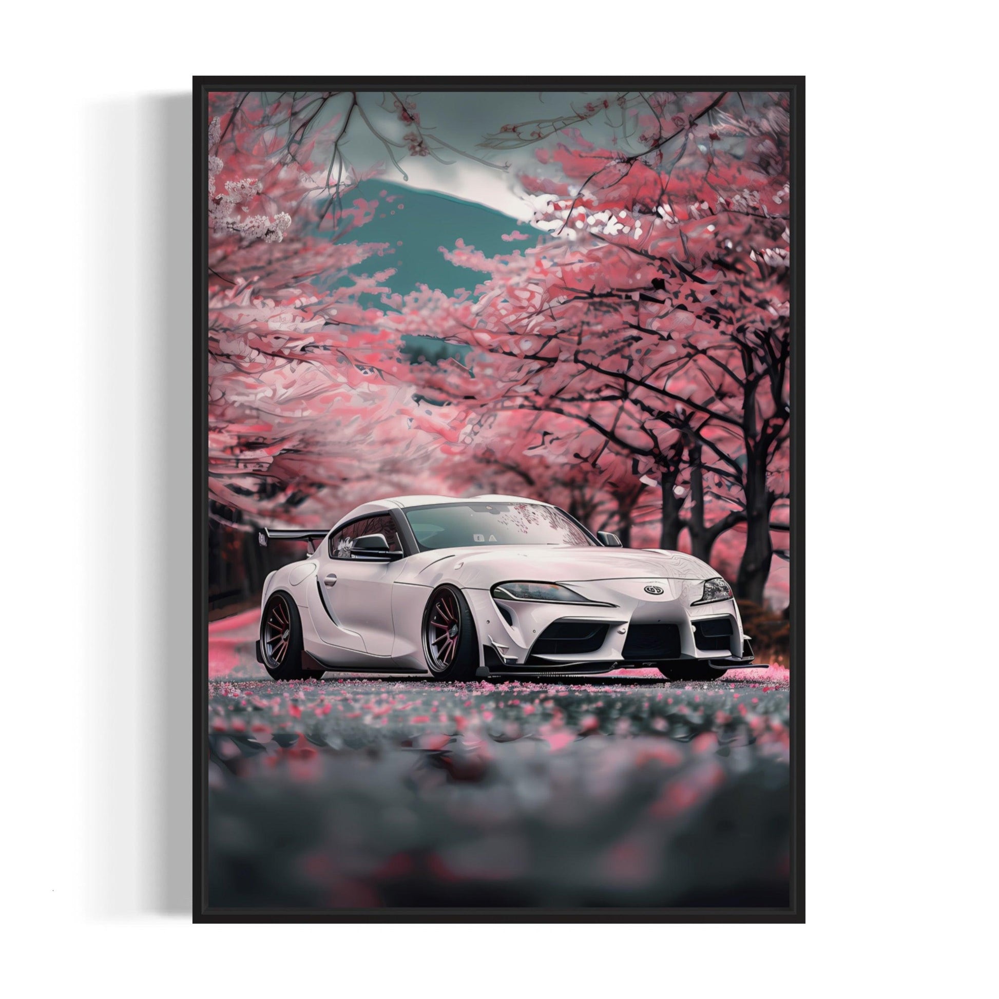 Bilplakat - Toyota Supra - sort ramme