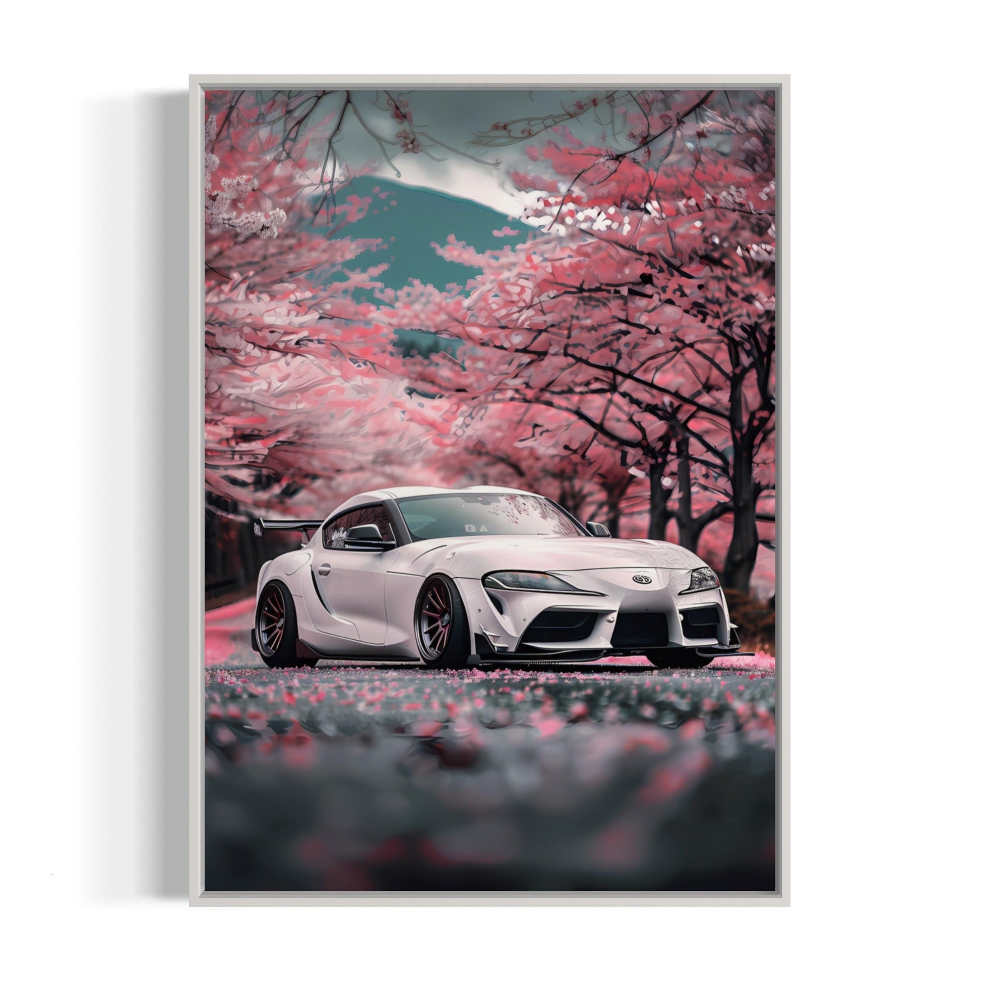 Bilplakat - Toyota Supra - hvid ramme