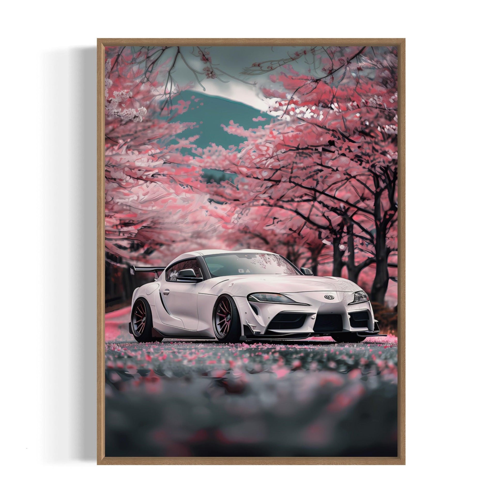 Bilplakat - Toyota Supra - træ ramme